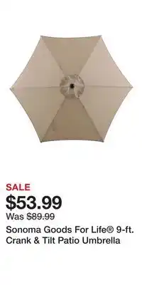 Kohl's Sonoma Goods For Life 9-ft. Crank & Tilt Patio Umbrella offer