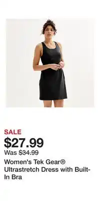 Kohl's Women's Tek Gear Ultrastretch Dress with Built-In Bra offer
