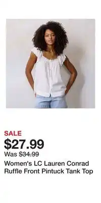 Kohl's Women's LC Lauren Conrad Ruffle Front Pintuck Tank Top offer