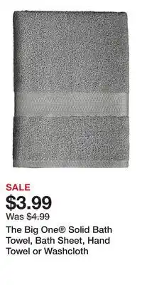 Kohl's The Big One Solid Bath Towel, Bath Sheet, Hand Towel or Washcloth offer