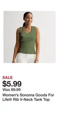 Kohl's Women's Sonoma Goods For Life Rib V-Neck Tank Top offer