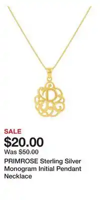 Kohl's PRIMROSE Sterling Silver Monogram Initial Pendant Necklace offer