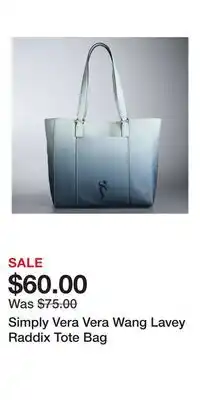 Kohl's Simply Vera Vera Wang Lavey Raddix Tote Bag offer