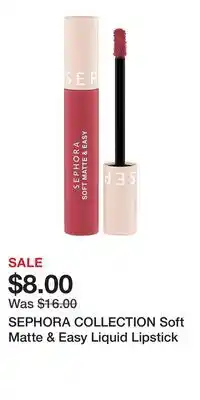 Kohl's SEPHORA COLLECTION Soft Matte & Easy Liquid Lipstick offer