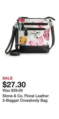 Kohl's Stone & Co. Floral Leather 3-Bagger Crossbody Bag offer