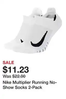 Dick's Sporting Goods Nike Multiplier Running No-Show Socks 2-Pack offer