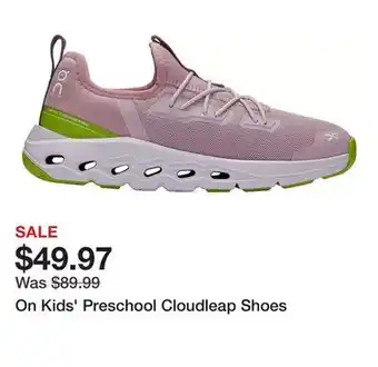 Dick's Sporting Goods On Kids' Preschool Cloudleap Shoes offer