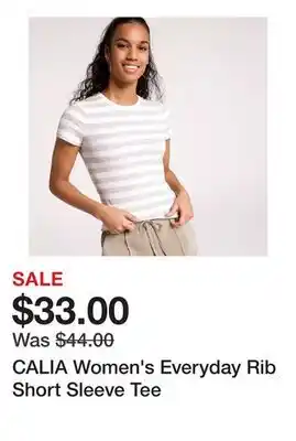 Dick's Sporting Goods CALIA Women's Everyday Rib Short Sleeve Tee offer