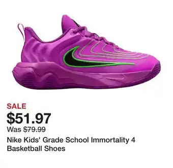 Dick's Sporting Goods Nike Kids' Grade School Immortality 4 Basketball Shoes offer