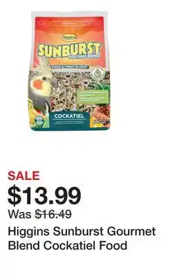 Petsmart Higgins Sunburst Gourmet Blend Cockatiel Food offer
