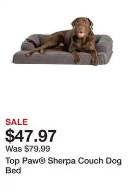 Petsmart Top Paw Sherpa Couch Dog Bed offer