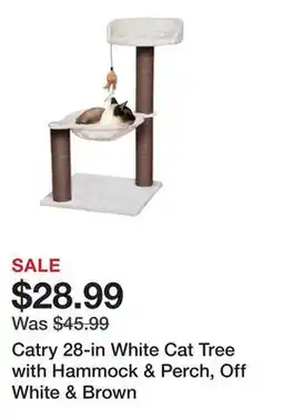 Petsmart Catry 28-in White Cat Tree with Hammock & Perch, Off White & Brown offer