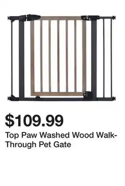 Petsmart Top Paw Washed Wood Walk-Through Pet Gate offer