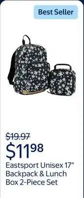 Walmart Eastsport Unisex 17 Backpack & Lunch Box 2-Piece Set, Traditional Daisy offer