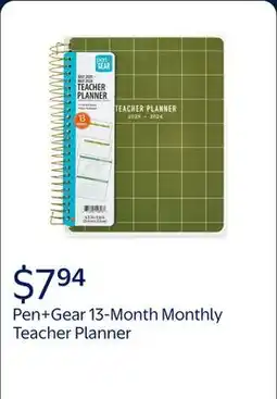 Walmart Pen+Gear 13-Month Monthly Teacher Planner offer