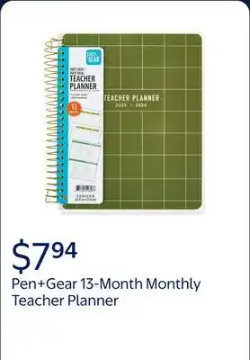 Walmart Pen+Gear 13-Month Monthly Teacher Planner offer