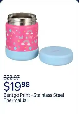 Walmart Bentgo Print - Rainbows and Butterflies Stainless Steel Thermal Food Storage Jar offer