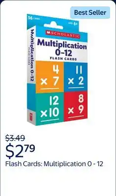 Walmart Flash Cards: Multiplication 0 - 12 (Other) offer