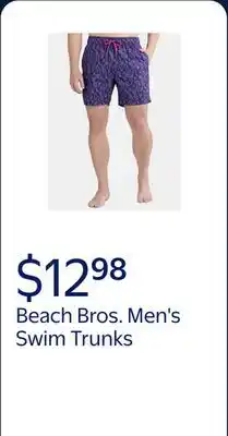 Walmart Beach Bros. Men's Swim Trunks, 6.5 Inseam offer