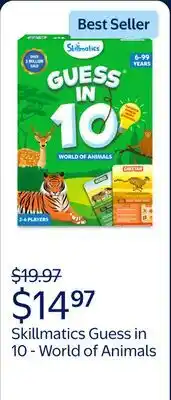 Walmart Skillmatics Guess in 10 World of Animals, Educational Card Game for Boys, Girls, Kids, Teens, Adults offer