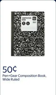 Walmart Pen+Gear Composition Book, Wide Ruled, 7.5x 9.75, Marble Design, Paper Cover offer