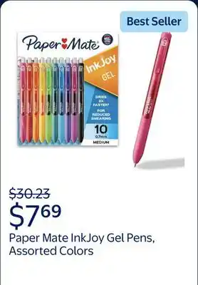 Walmart Paper Mate InkJoy Gel Pens, Medium Point (0.7 mm), Assorted Colors, 10 Count offer