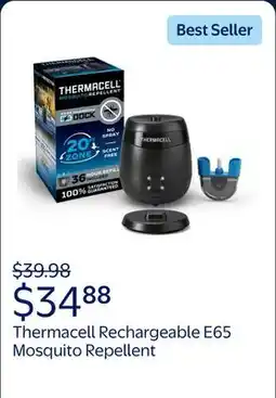 Walmart Thermacell Rechargeable E65 Mosquito Repellent with 36-Hour Refill, Charging Dock, and USB Cable offer