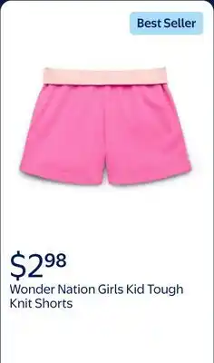 Walmart Wonder Nation Girls Kid Tough Knit Shorts, Sizes 4-18 & Plus offer