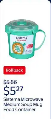 Walmart Sistema Microwave Medium Soup Mug Food Container, Minty Teal offer