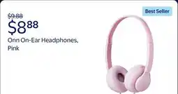 Walmart Onn On-Ear Headphones, Pink offer