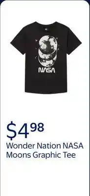 Walmart Wonder Nation Girls NASA Moons Graphic Tee with Short Sleeves, Sizes 4-20 offer