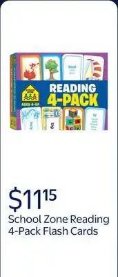Walmart School Zone Reading 4-Pack Flash Cards offer