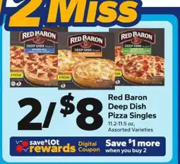 Save a Lot Red Baron Deep Dish Pizza Singles offer