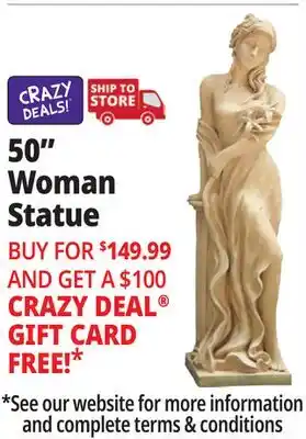 Ocean State Job Lot 50 Infinity Woman Garden Statue offer