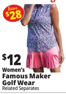 Ocean State Job Lot Women's Famous Maker Golf Wear offer