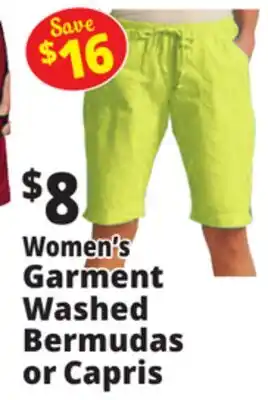 Ocean State Job Lot Women's Garment Washed Bermudas or Capris offer