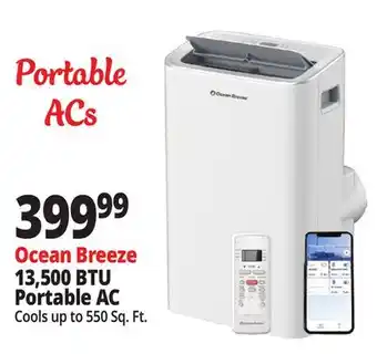 Ocean State Job Lot Ocean Breeze 13,500 BTU Portable AC offer