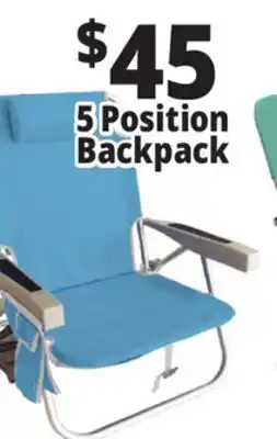 Ocean State Job Lot 5 Position Aluminum Backpack Chair offer