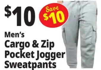 Ocean State Job Lot Men's Cargo & Zip Pocket Jogger Sweatpants offer