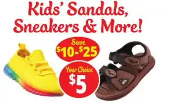 Ocean State Job Lot Kids' Sandals Sneakers & More! offer