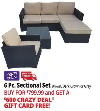 Ocean State Job Lot 6 Pc. Sectional Set offer