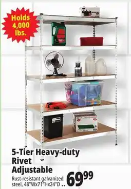 Ocean State Job Lot Method Storage Systems 5-Tier Heavy-Duty Rivet Shelving Unit 48 x 71 offer
