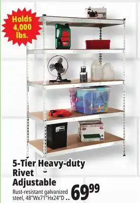 Ocean State Job Lot Method Storage Systems 5-Tier Heavy-Duty Rivet Shelving Unit 48 x 71 offer
