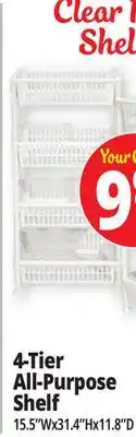 Ocean State Job Lot 4-Tier All-Purpose Shelf offer