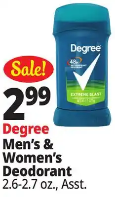 Ocean State Job Lot Degree Men's & Women's Deodorant offer