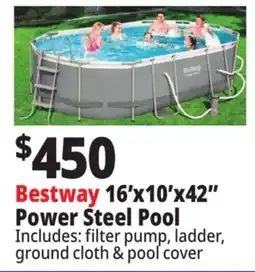 Ocean State Job Lot Bestway 16' Above Ground Power Steel Oval Pool Set offer