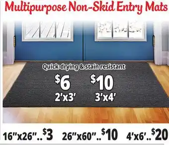 Ocean State Job Lot Multipurpose Non-Skid Entry Mats offer