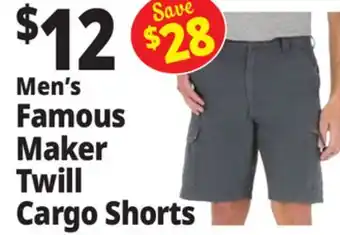 Ocean State Job Lot Men's Famous Maker Twill Cargo Shorts offer