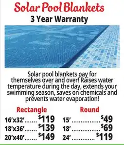 Ocean State Job Lot Solar Pool Blankets offer