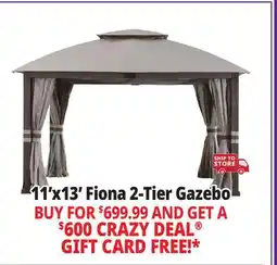Ocean State Job Lot Sunjoy Fiona 2-Tier Gazebo 11' x 13' Light Gray offer